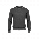 MANI GAS Crew Neck Sweater M | Fine Knit | Two-Tone Grey